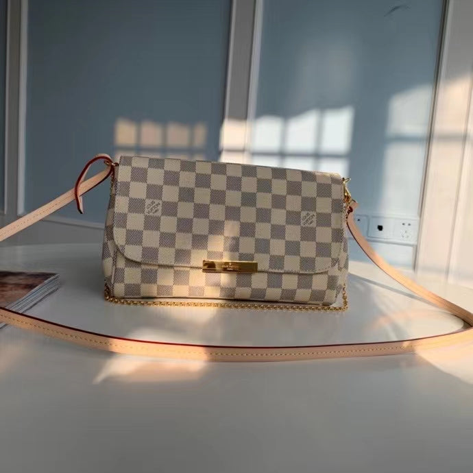 LV Bag - Square White, Logo and Square Brown - Fragrance Deliver SA